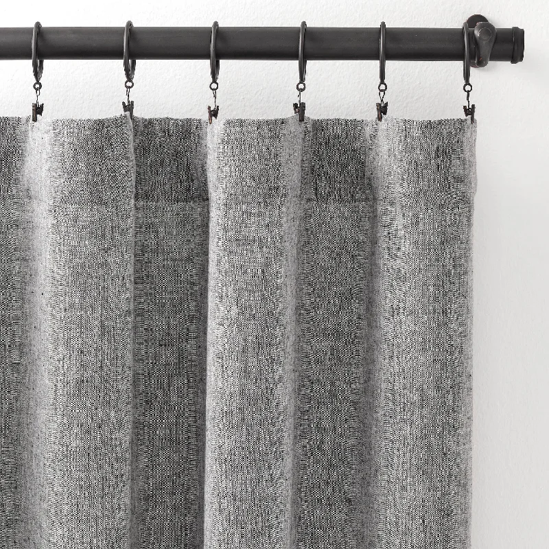 carpet for homes with eco-conscious designs -Lush Linen Black Curtain Panel