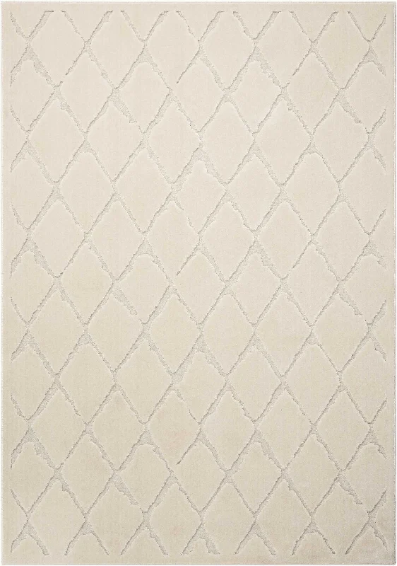 stain-resistant carpet for pets -Michael Amini Gleam MA601 Ivory Area Rug