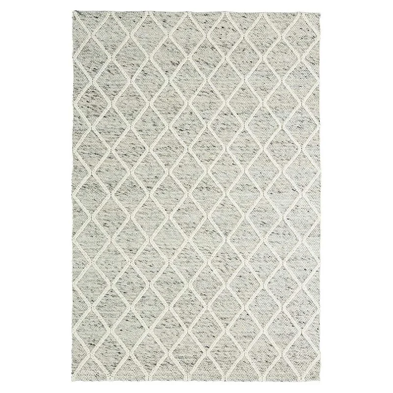 carpet for kitchen with easy cleanup -Anja Lattice Wool Rug