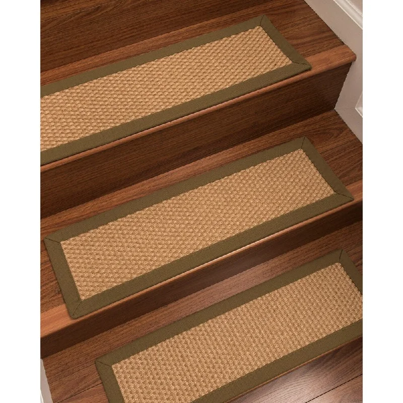 commercial carpet for high-end office buildings -Natural Area Rugs 100% Natural Fiber Carlton, Sisal Gold, Handmade Custom Stair Treads Carpet Set Of 4 (9"X29") Malt Border