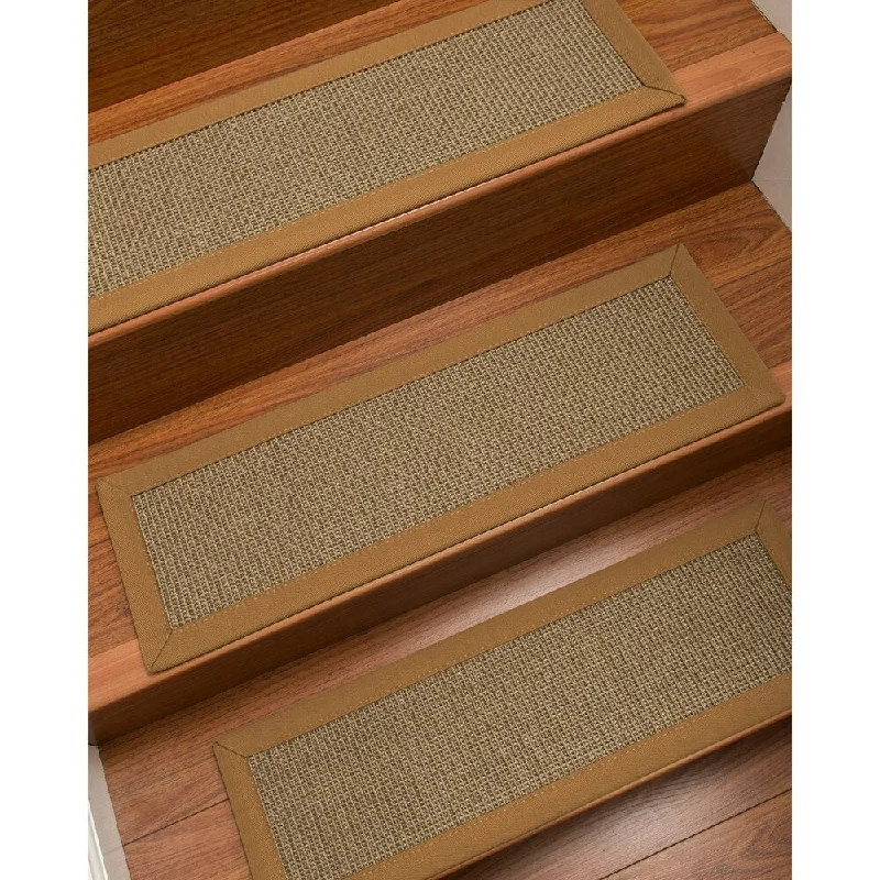 carpet installation for new homes -Natural Area Rugs 100% Natural Fiber Dalton, Sisal Grey, Handmade Custom Stair Treads Carpet Set Of 13 (9"X29") Doe Border