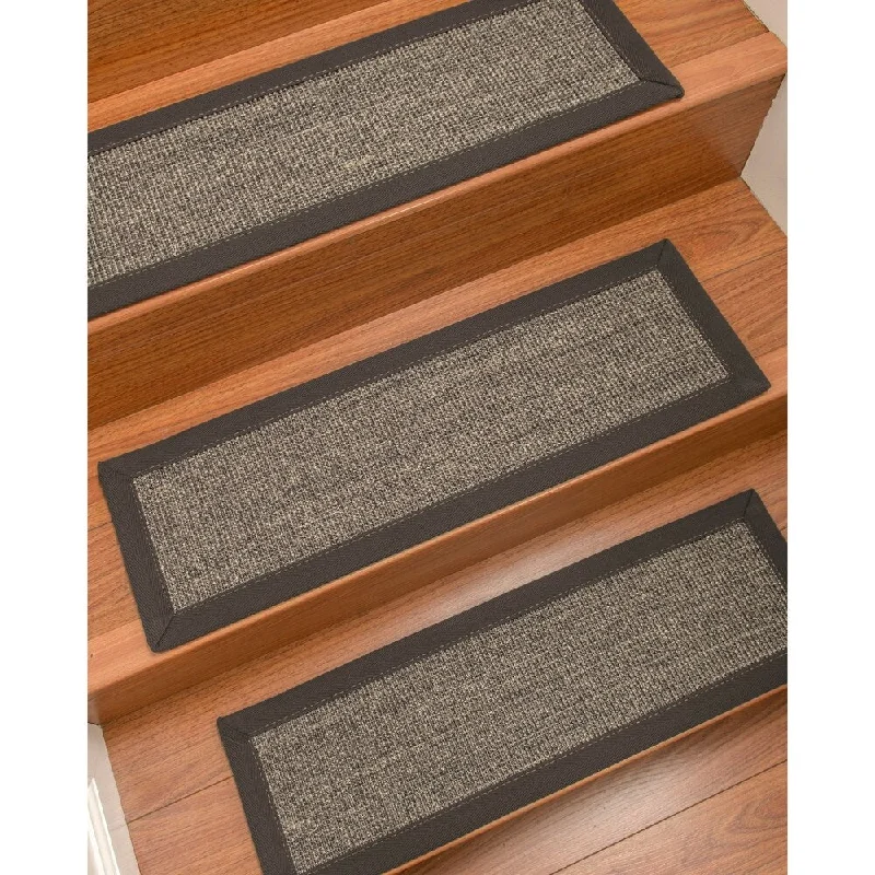 affordable carpet cleaning equipment for homes -Natural Area Rugs 100% Natural Fiber Shadows, Sisal Greyish Blue, Handmade Custom Stair Treads Carpet Set Of 8 Metal Border