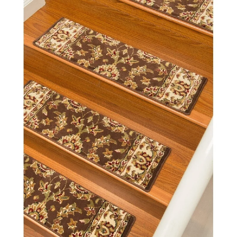 commercial-grade carpet for office spaces -Natural Area Rugs Sydney Chocolate Polypropylene Stair Treads (Set of 13) - 13PC (9" x 29")