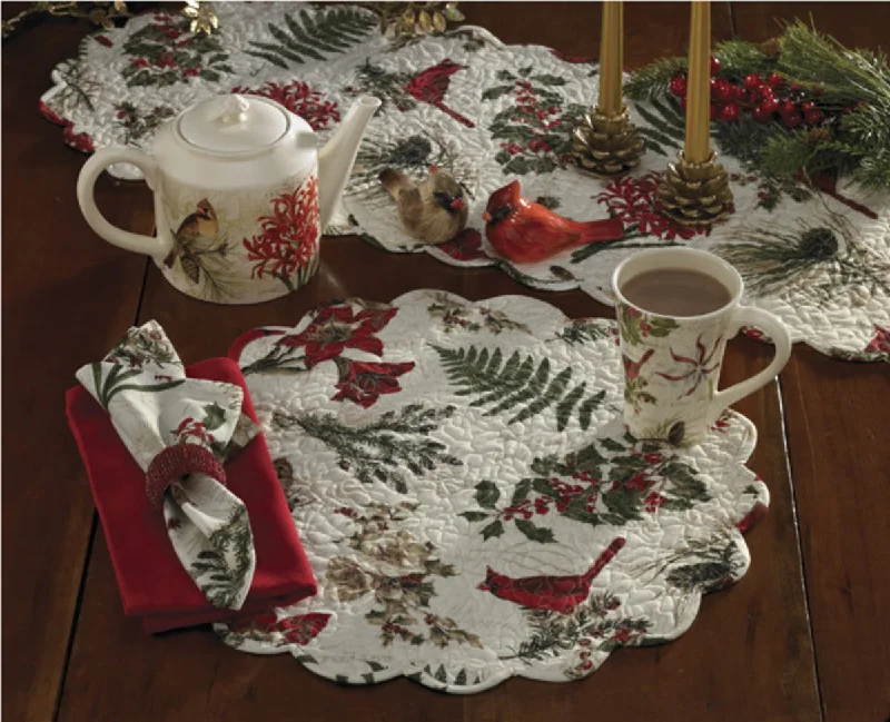 High-quality cloth placemats for special events-Cardinal Quilted Placemats