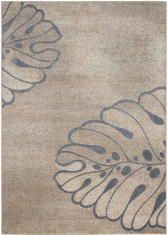 carpet tiles with adhesive backing -Nourison Maxell MAE04 Beige Area Rug