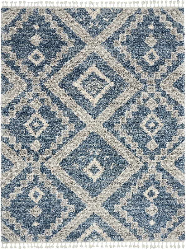 affordable carpet cleaning near me -Nourison Oslo Shag OSL02 Denim Blue Area Rug