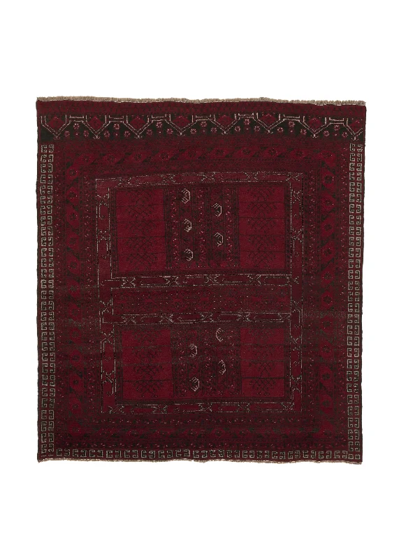 The next set:Oriental Rug Afghan Handmade Area Tribal 6'0"x8'0" (6x8) Red Geometric Design #35894