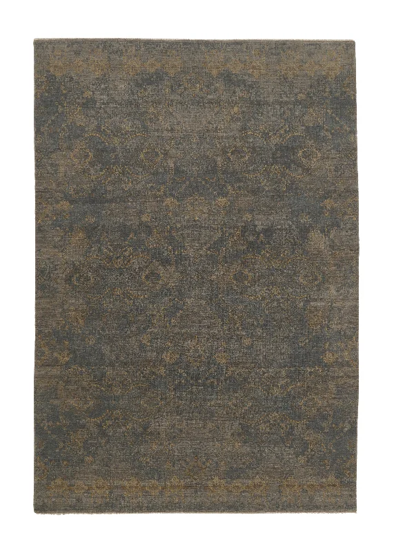 carpet runners for staircases -Oriental Rug Indian Handmade Area Modern 6'3"x9'3" (6x9) Gray Yellow/Gold Erased Design #36089