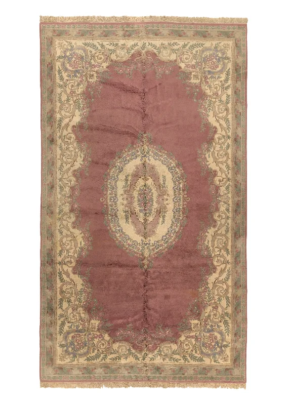 budget-friendly carpet options for renters -Oriental Rug Indian Handmade Area Traditional 11'9"x19'11" (12x20) Pink Open Field Floral Design #27666