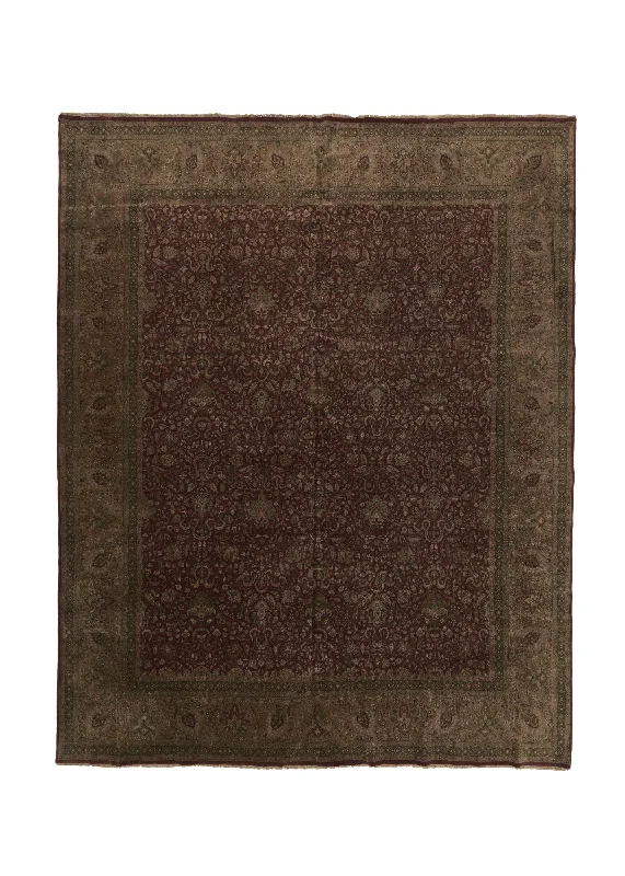 plush carpet for living rooms -Oriental Rug Indian Handmade Area Transitional 11'9"x14'10" (12x15) Red Green Jaipur Floral Design #35509