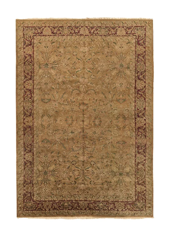 waterproof carpet for basements -Oriental Rug Indian Handmade Area Transitional 11'9"x17'4" (12x17) Whites/Beige Red Green Jaipur Floral Design #34294