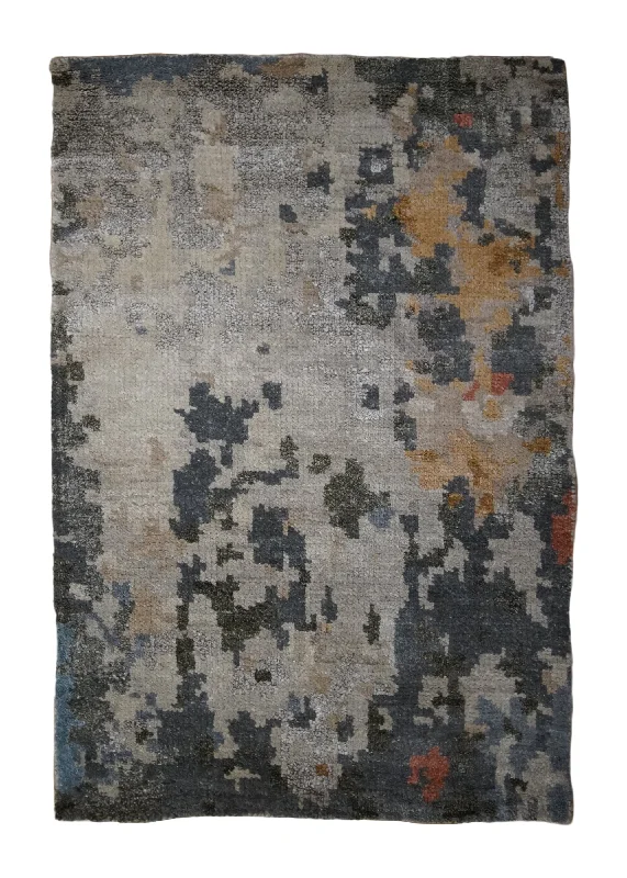 long-lasting commercial carpet for offices -Oriental Rug Indian Handmade Area Modern 2'0"x3'0" (2x3) Whites/Beige Gray Abstract Splatter Design #A32879