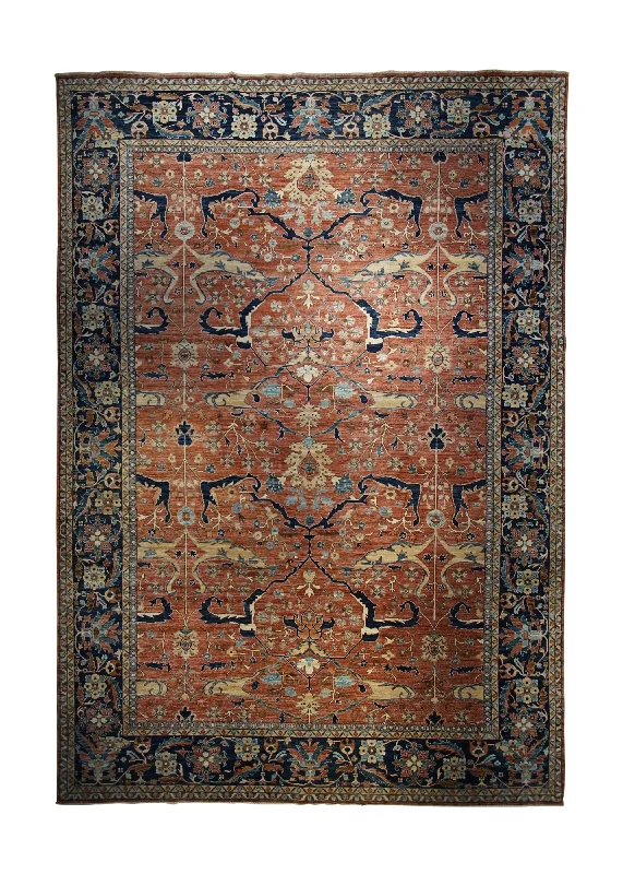 waterproof carpet for bathroom flooring -Oriental Rug Pakistani Handmade Area Transitional 11'9"x17'7" (12x18) Red Blue Ariana Floral Bakhshayesh Design #A33473