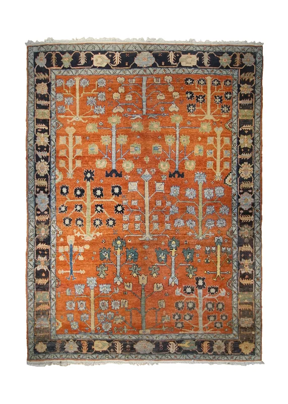 washable carpet for high traffic areas -Oriental Rug Turkish Handmade Area Transitional Tribal 7'11"x10'8" (8x11) Red Tree of Life Design #A32989