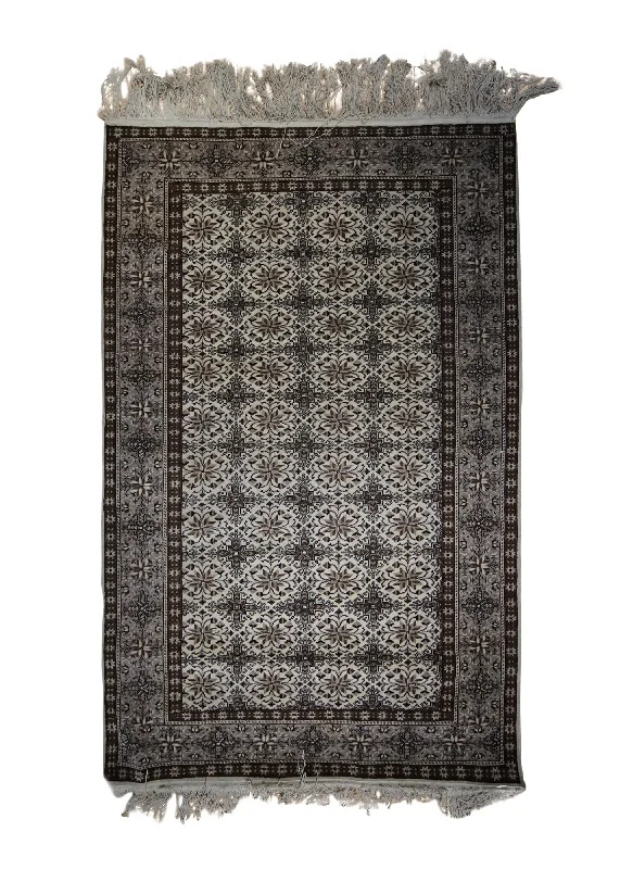 carpet for homes with open floor plans -Oriental Rug Turkish Handmade Area Tribal 3'11"x5'9" (4x6) Whites/Beige Brown Geometric Design #A33031