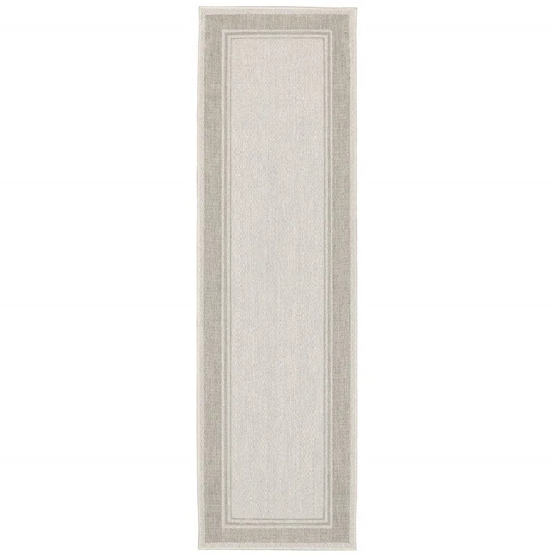 indoor-outdoor carpet for patios and decks -Outdoor / Indoor Area Rug - Gray / Ivory