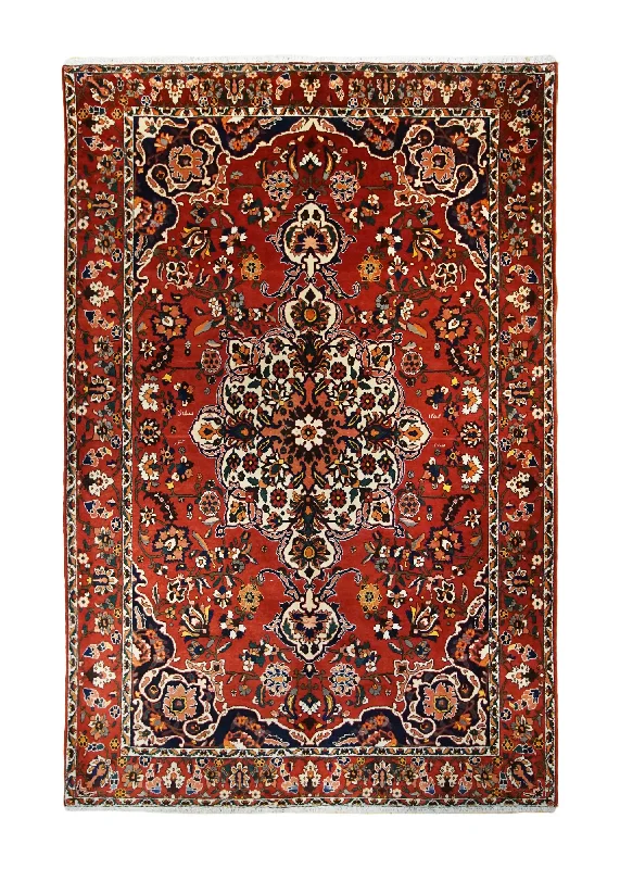 carpet with anti-stain coating for homes -Persian Rug Bakhtiari Handmade Area Tribal 6'11"x10'4" (7x10) Red Floral Design #A32891