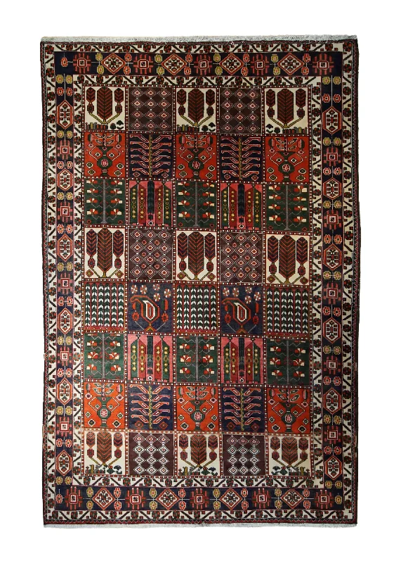 carpet cleaning machines for home use -Persian Rug Bakhtiari Handmade Area Tribal 6'9"x10'3" (7x10) Red Green Garden Design #A32893