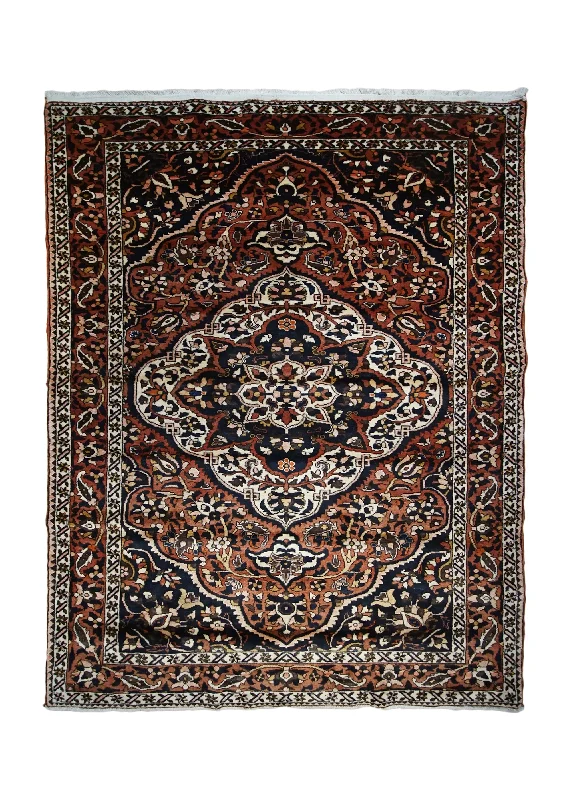 carpet tiles for modular office designs -Persian Rug Bakhtiari Handmade Area Tribal Vintage 5'0"x7'1" (5x7) Red Blue Floral Design #A33398