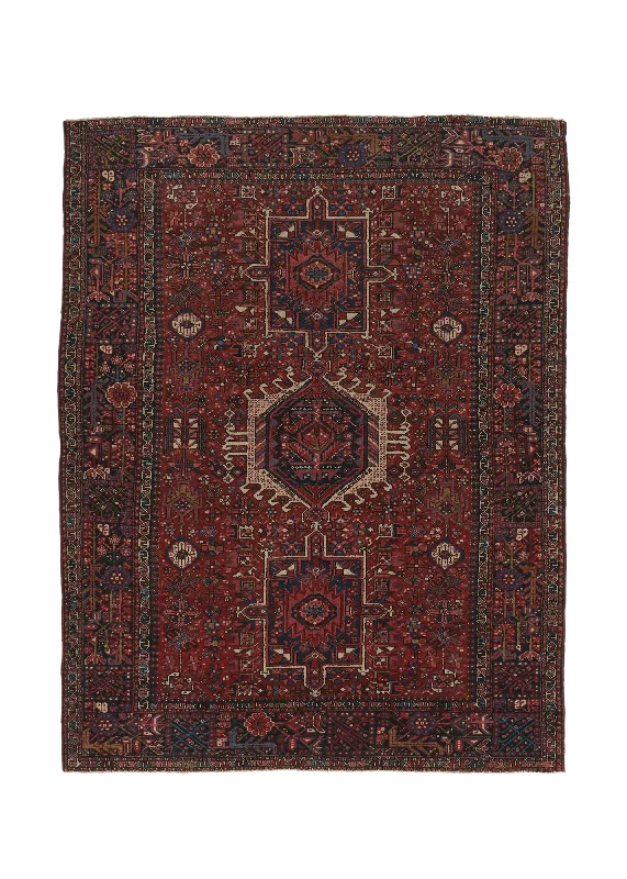 carpet for large event spaces and venues -Persian Rug Gharajeh Handmade Area Tribal Vintage 4'7"x6'0" (5x6) Red Geometric Design #35799