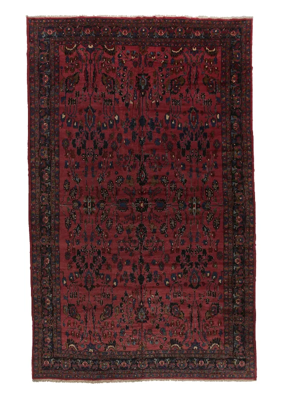 carpet with built-in antimicrobial protection -Persian Rug Hamadan Handmade Area Tribal 13'3"x21'4" (13x21) Red Floral Design #11936