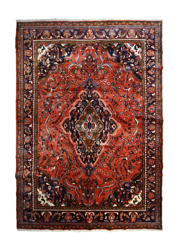 luxury shag carpet for cozy spaces -Persian Rug Hamadan Handmade Area Tribal 7'4"x10'3" (7x10) Red Floral Design #A33394