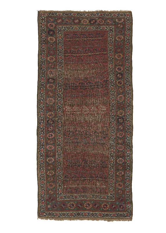 carpet for areas with heavy furniture movement -Persian Rug Kurdistan Handmade Area Antique Tribal 3'8"x7'9" (4x8) Red Paisley/Boteh Design #35754