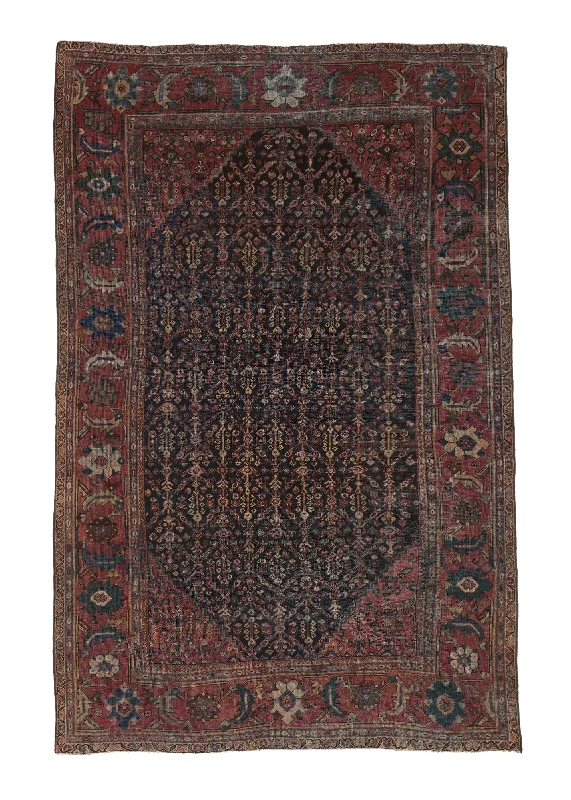 soft carpet for child’s playroom areas -Persian Rug Mahal Handmade Area Antique Tribal 6'8"x10'2" (7x10) Red Blue Geometric Design #35782