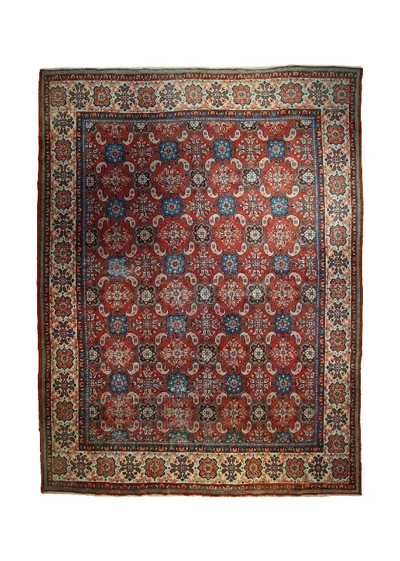 carpet with moisture resistance -Persian Rug Mahal Handmade Area Tribal 9'3"x12'5" (9x12) Red Floral Design #A33047