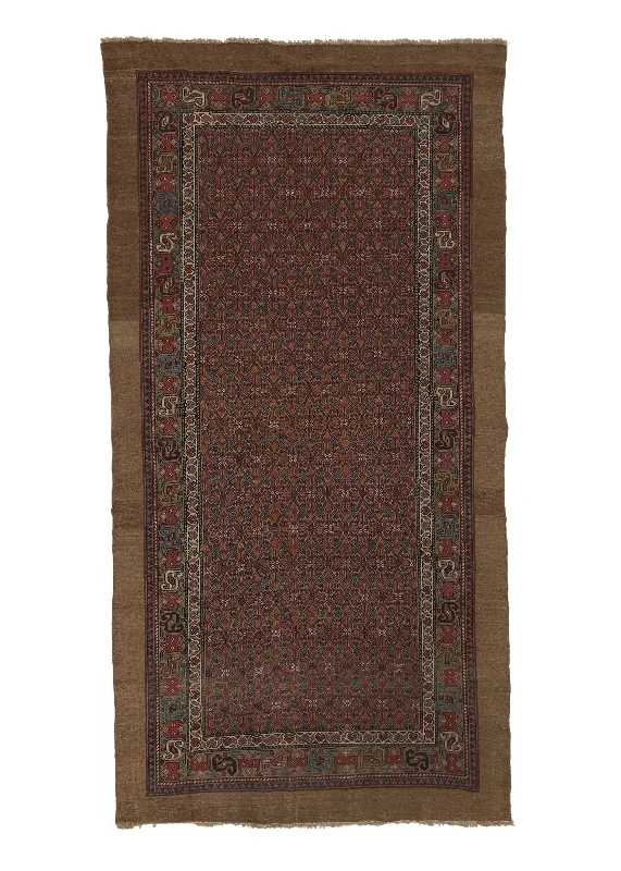 carpet with moisture barriers for wet areas -Persian Rug Malayer Handmade Area Antique Tribal 5'3"x10'4" (5x10) Whites/Beige Red Geometric Design #35752