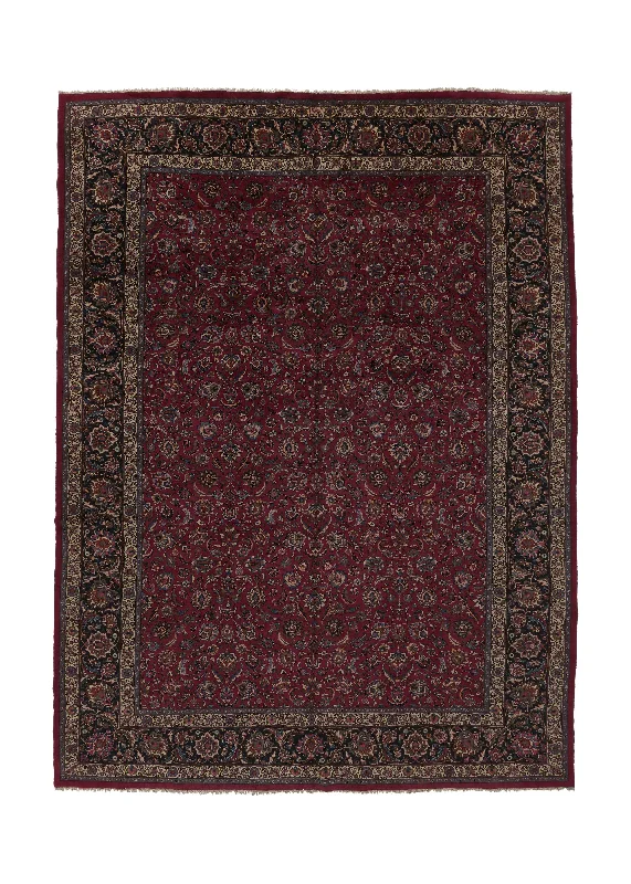 washable carpet for easy cleaning -Persian Rug Mashhad Handmade Area Traditional 11'5"x15'7" (11x16) Red Floral Design #18190