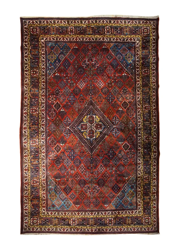 carpet for bedrooms with plush feel -Persian Rug Meymeh Handmade Area Tribal 8'4"x12'11" (8x13) Red Geometric Design #A33106