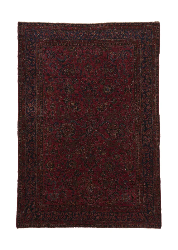 plush wool carpet for modern living rooms -Persian Rug Sarouk Handmade Area Antique Traditional 6'0"x8'8" (6x9) Red Floral Design #35692