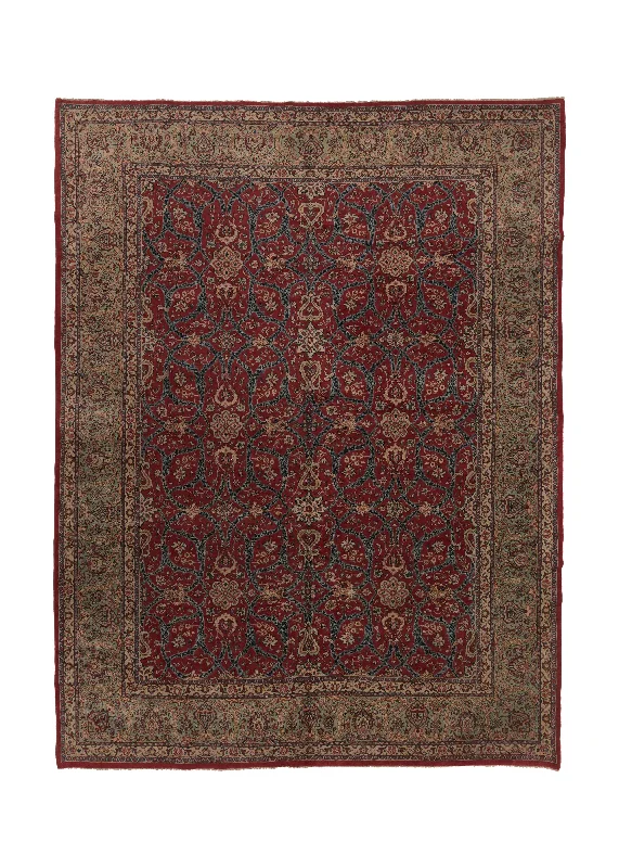 cheap carpets for living room -Persian Rug Sarouk Handmade Area Traditional 12'0"x16'5" (12x16) Red Whites/Beige Geometric Design #21033