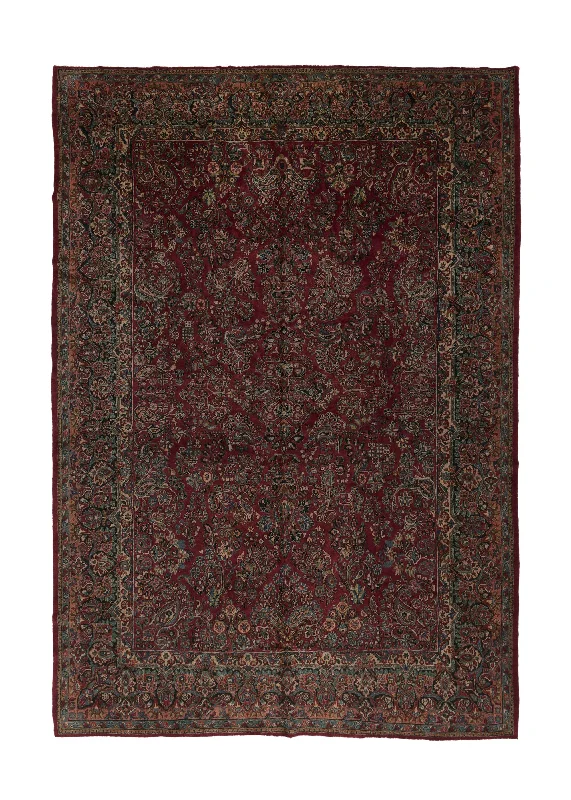 The next set:Persian Rug Sarouk Handmade Area Traditional Vintage 10'5"x15'3" (10x15) Red Floral Design #31528