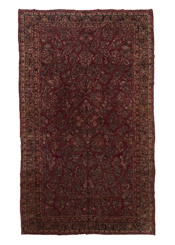 modern carpet for contemporary homes -Persian Rug Sarouk Handmade Area Traditional Vintage 10'6"x17'6" (11x18) Red Floral Design #32643