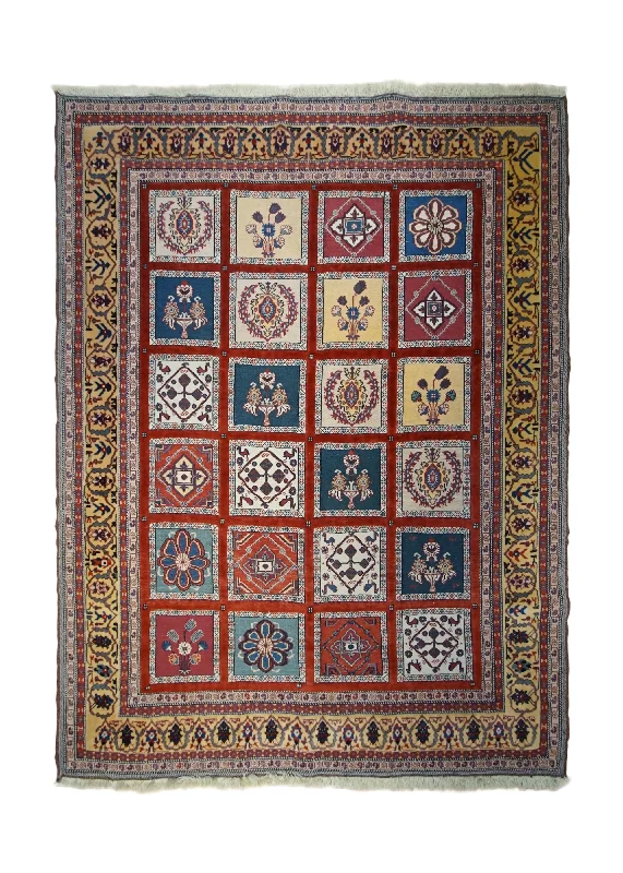 carpet for RV and mobile homes -Persian Rug Sirjan Handmade Area Tribal 5'5"x6'11" (5x7) Multi-color Yellow/Gold Red Kilim Geometric Design #A33041