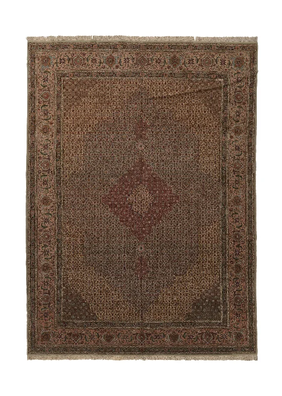 carpet with moisture-wicking properties -Persian Rug Tabriz Handmade Area Traditional 11'5"x15'9" (11x16) Whites/Beige Pink Mahi Fish Design #30675