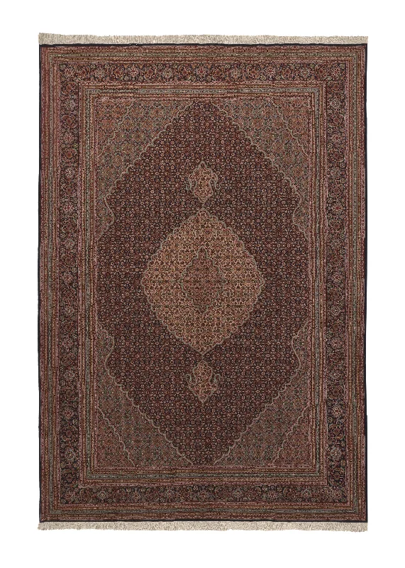 carpet repair services near me -Persian Rug Tabriz Handmade Area Traditional 6'8"x9'8" (7x10) Blue Green Mahi Fish Design #36155