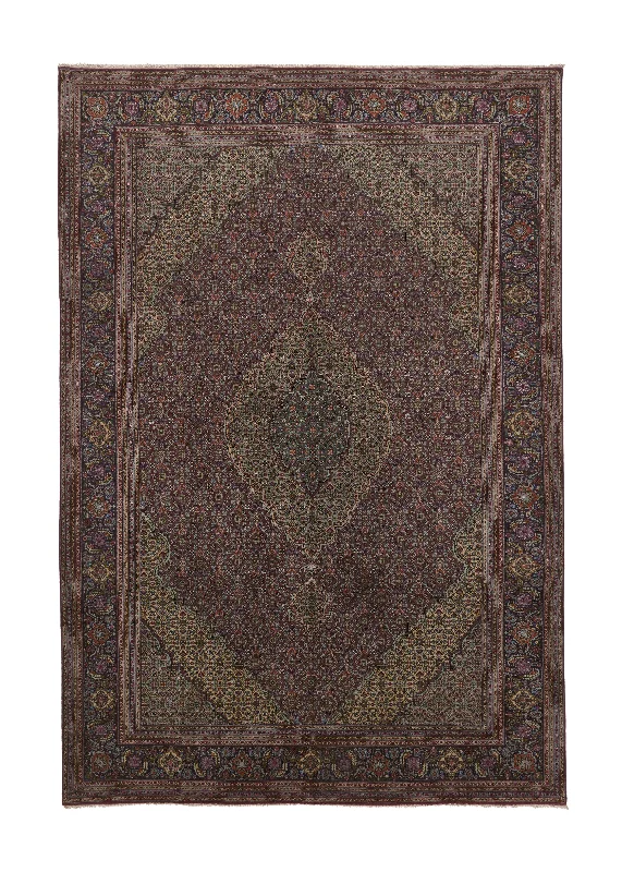 carpet for pet-friendly homes -Persian Rug Tabriz Handmade Area Traditional 6'6"x9'8" (7x10) Whites/Beige Purple Mahi Fish Design #36154