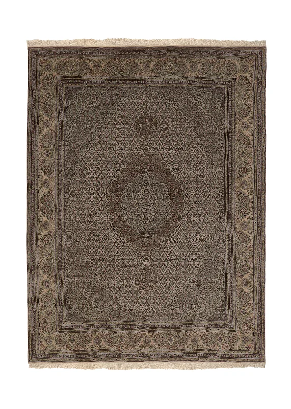 carpet for gym flooring with durability -Persian Rug Tabriz Handmade Area Traditional 6'6"x8'8" (7x9) Whites/Beige Green Pink Mahi Fish Design #35673