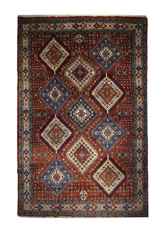 carpet cleaning services for homes -Persian Rug Yalameh Handmade Area Tribal 6'10"x9'7" (7x10) Red Geometric Design #A33417