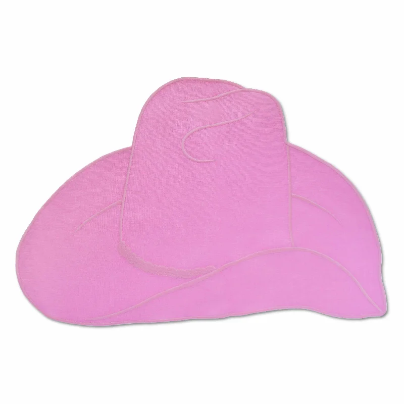 Decorative placemats for family table settings-Pink Cowgirl Hat Placemat