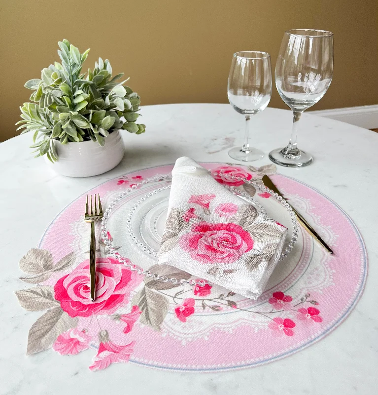 Placemat for garden party-Pink Flower Placemat