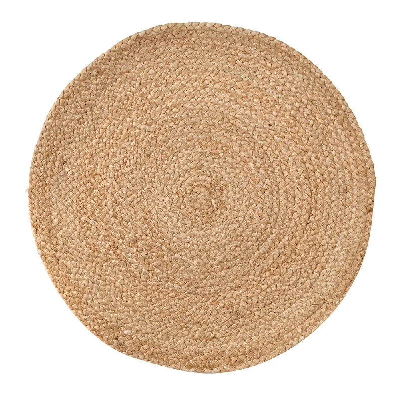 Custom-made placemats for casual dining-Placemat Round Golden Jute 38cm