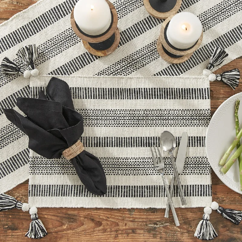 Printed placemat-Raven Stripe Placemat Set