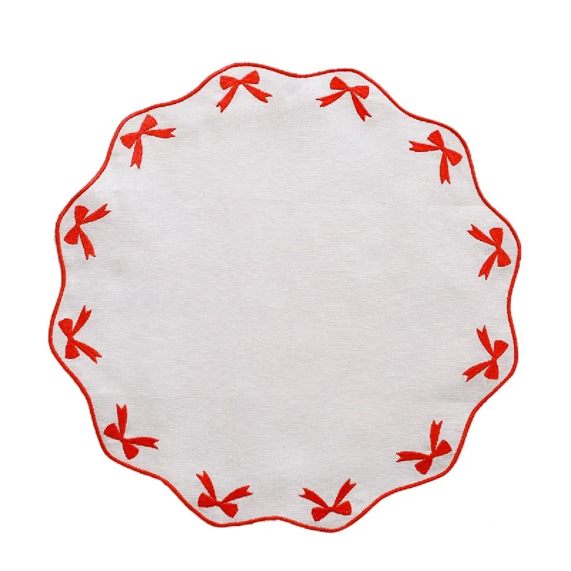 Eco-friendly placemats for kids' table-Red Bow Placemat