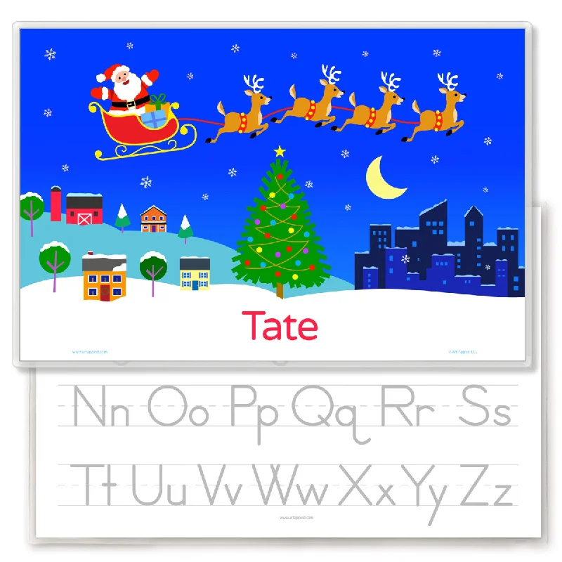 Colorful set of placemats-Santa Town Personalized Kids Placemat