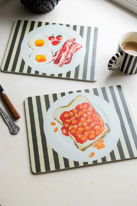 Comfortable placemat for long dinners-Set Of 2 Breakfast Placemats