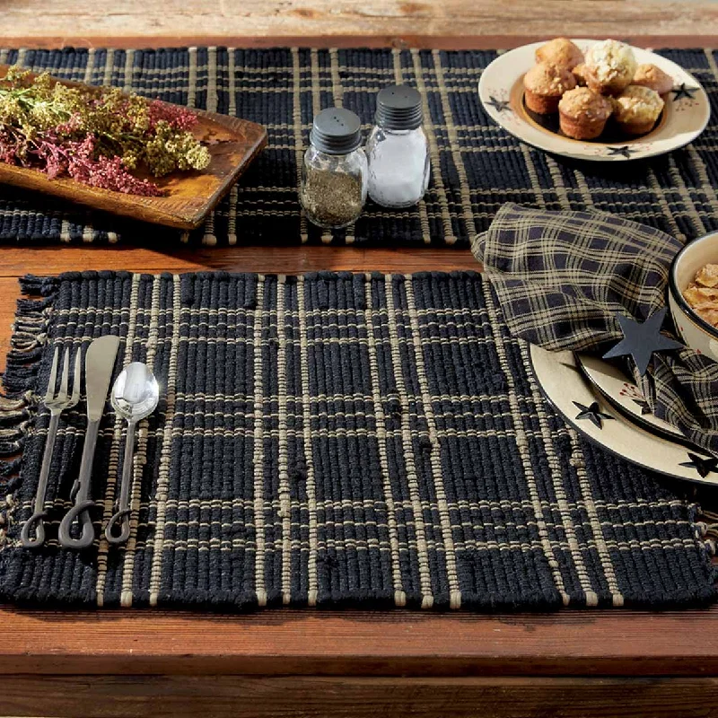 Fancy placemat-Sturbridge Chindi Placemat Set-Black